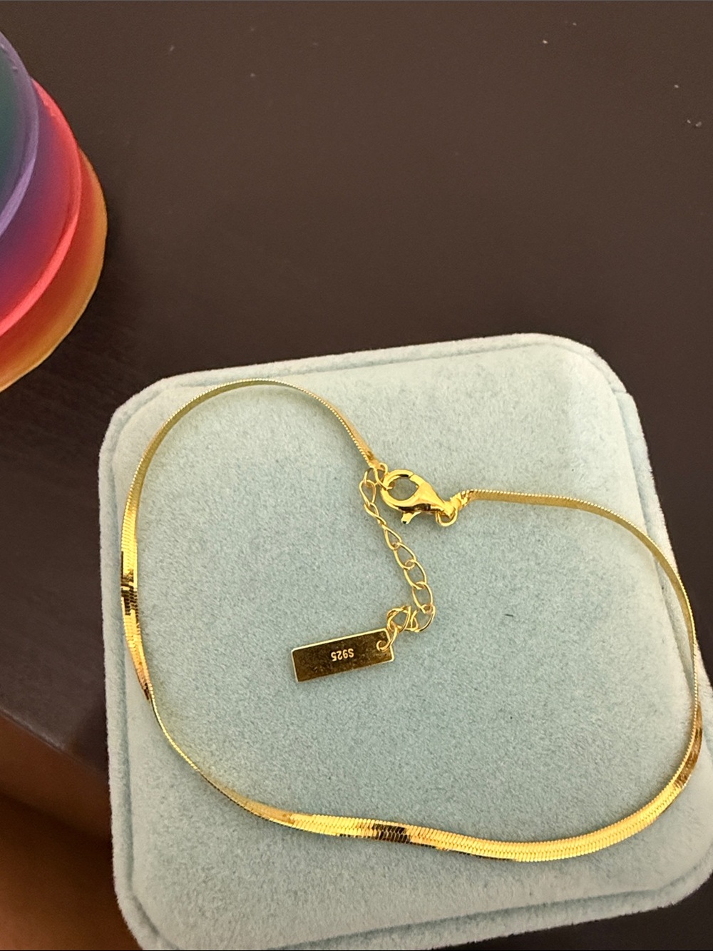18k gold plated over 925 Sterling Silver Irregular Minimalist Anklet #E7-1823